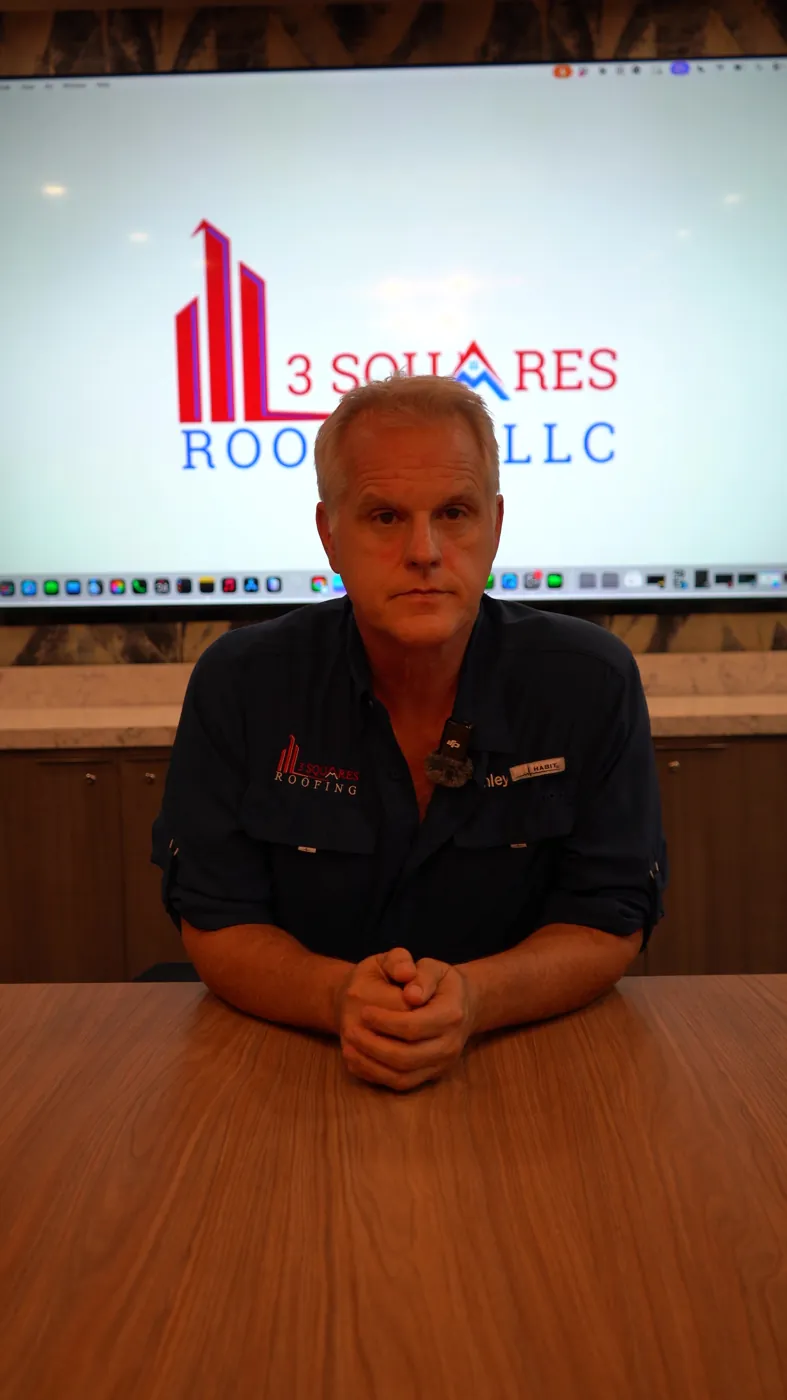 Stanley Sumner recording video content for 3 Squares Roofing at Optic Vault
